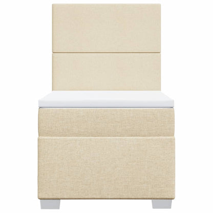 Boxspringbett mit Matratze Creme 90x190 cm Stoff