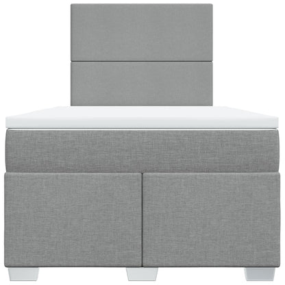 Boxspringbett mit Matratze Hellgrau 120x190 cm Stoff