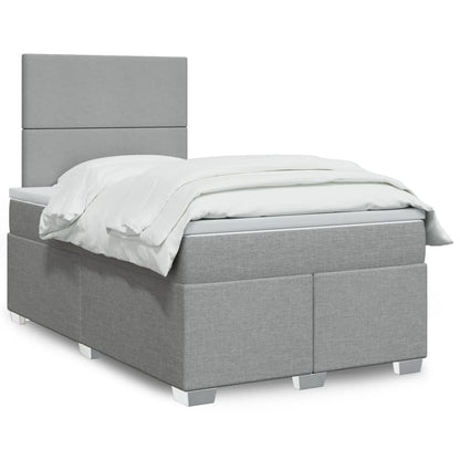 Boxspringbett mit Matratze Hellgrau 120x190 cm Stoff