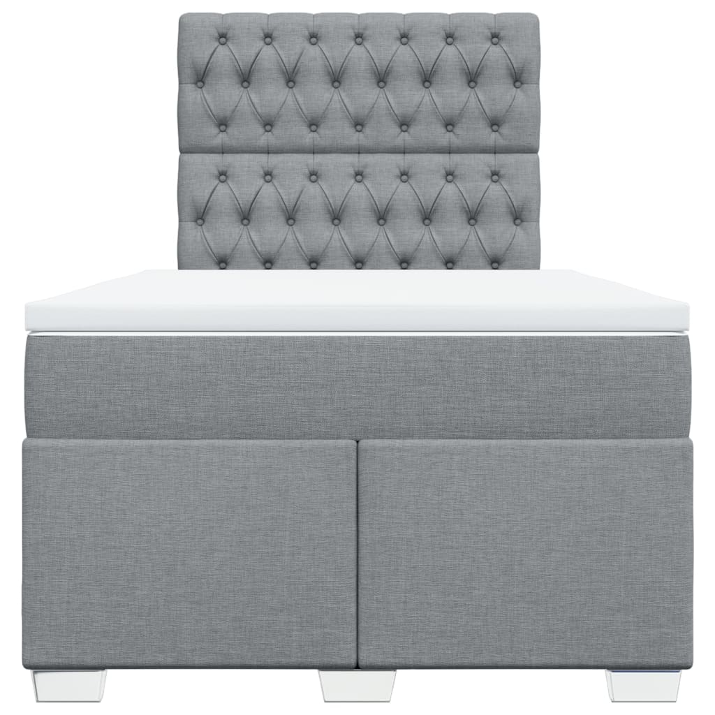 Boxspringbett mit Matratze Hellgrau 120x190 cm Stoff