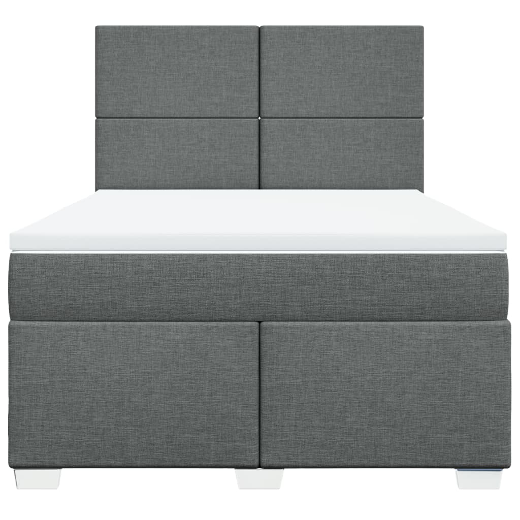 Boxspringbett mit Matratze Dunkelgrau 140x190 cm Stoff