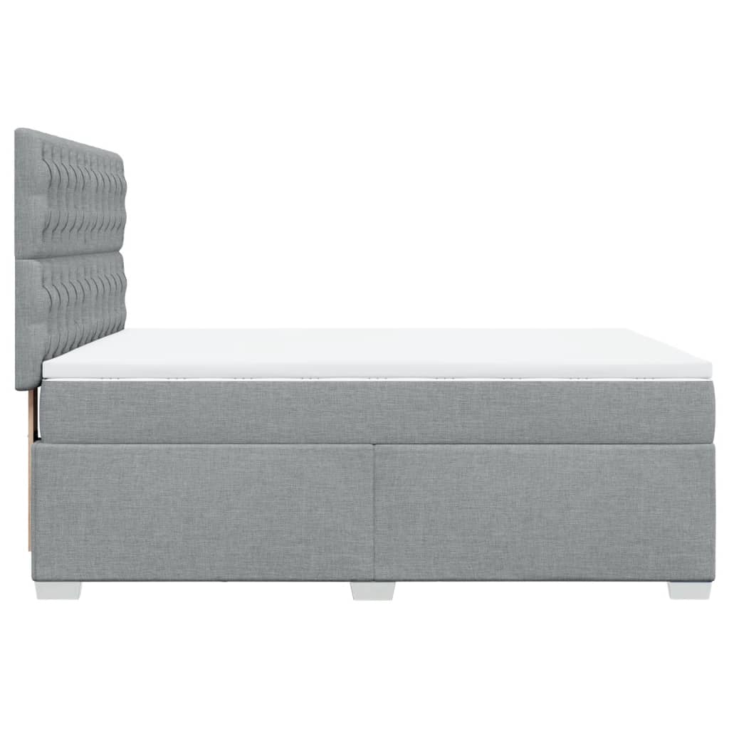 Boxspringbett mit Matratze Hellgrau 140x190 cm Stoff
