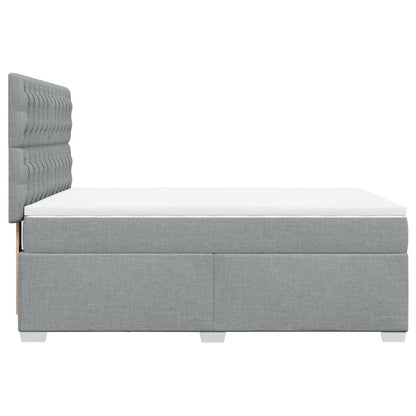 Boxspringbett mit Matratze Hellgrau 140x190 cm Stoff