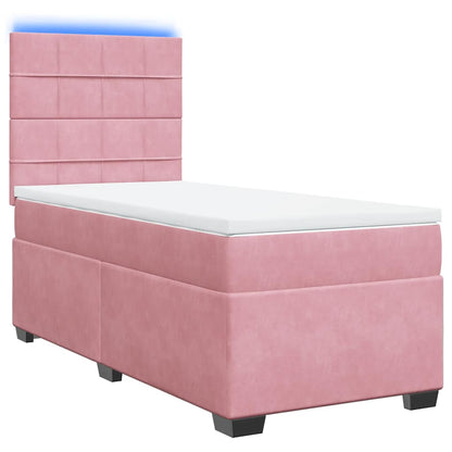 Boxspringbett mit Matratze Rosa 100x200 cm Samt