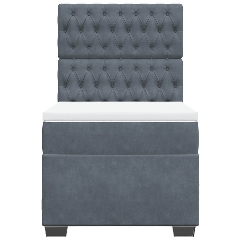 Boxspringbett mit Matratze Dunkelgrau 100x200 cm Samt