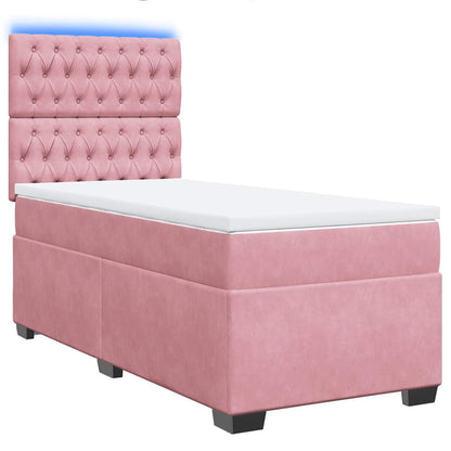 Boxspringbett mit Matratze Rosa 100x200 cm Samt