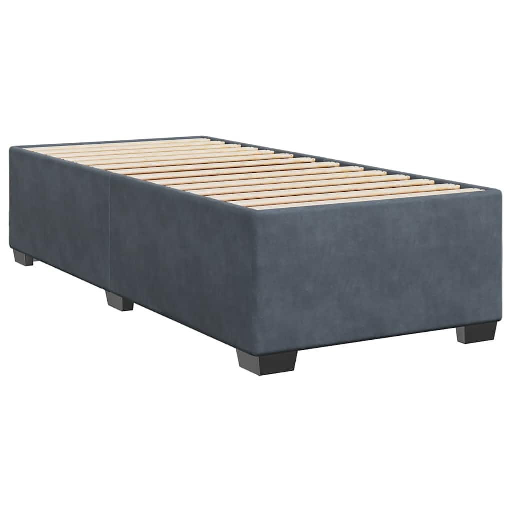 Boxspringbett mit Matratze Dunkelgrau 100x200 cm Samt