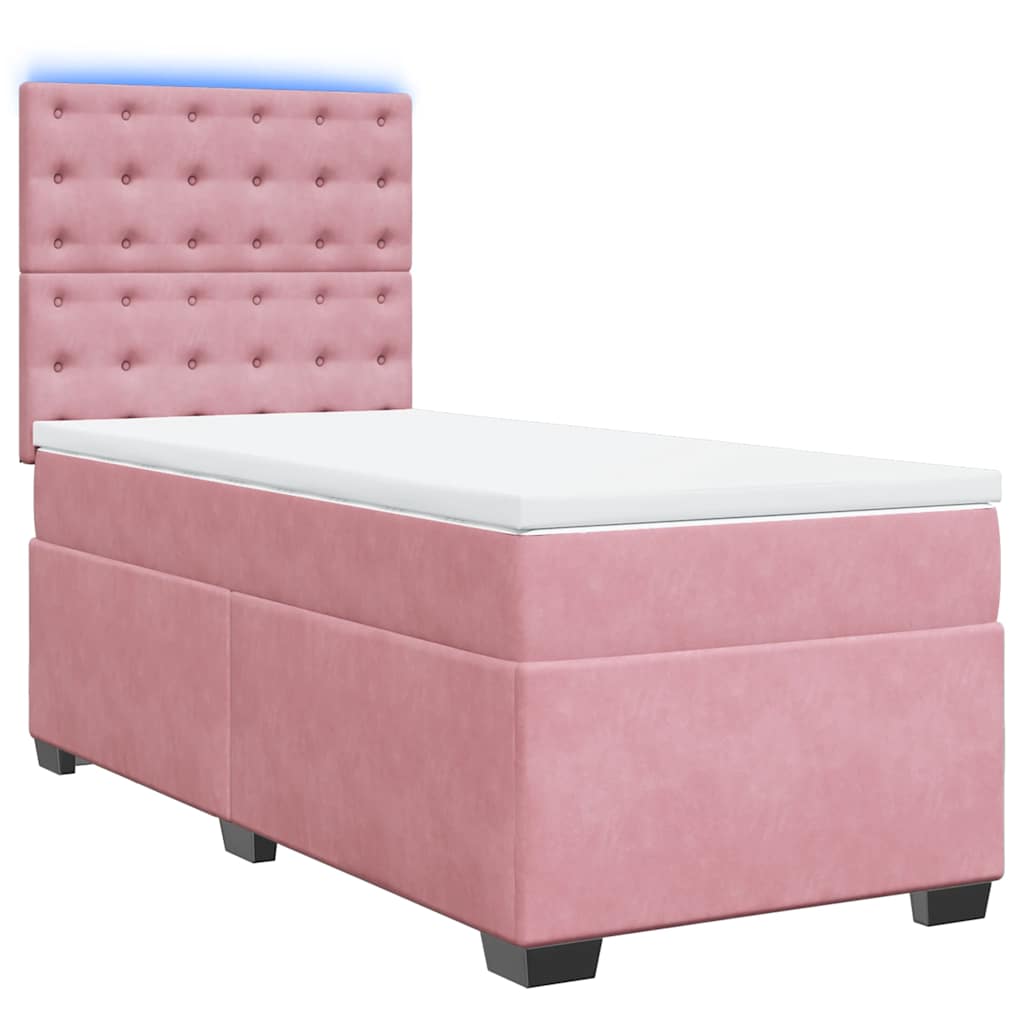 Boxspringbett mit Matratze Rosa 100x200 cm Samt