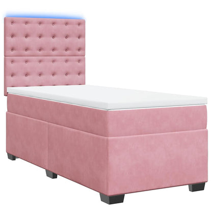 Boxspringbett mit Matratze Rosa 100x200 cm Samt