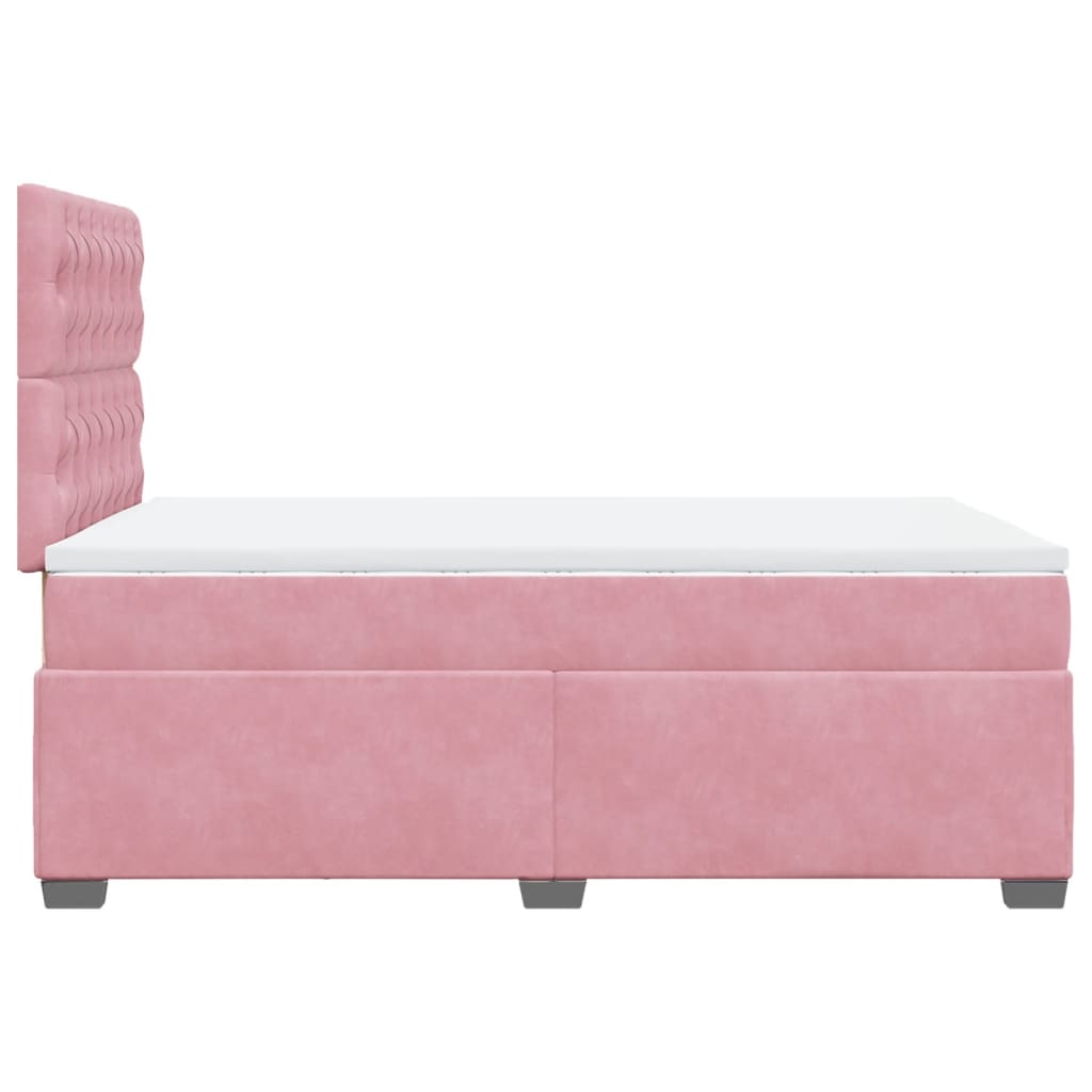 Boxspringbett mit Matratze Rosa 120x190 cm Samt