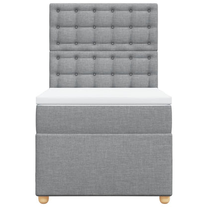 Boxspringbett mit Matratze Hellgrau 80x200 cm Stoff