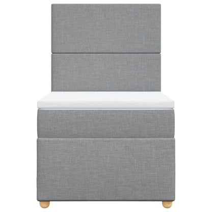 Boxspringbett mit Matratze Hellgrau 90x190 cm Stoff