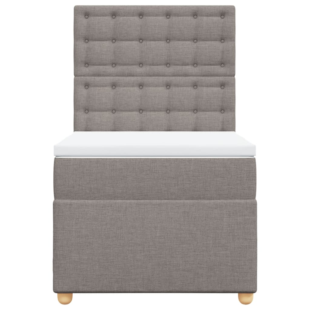 Boxspringbett mit Matratze Taupe 100x200 cm Stoff