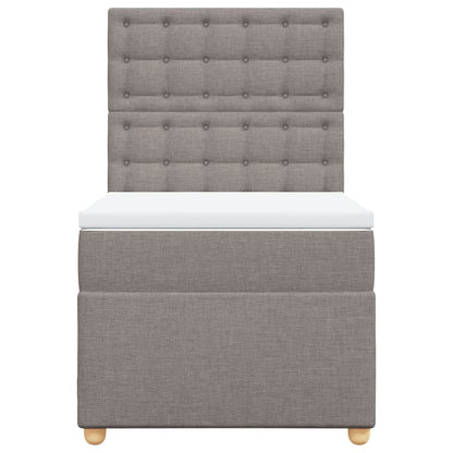 Boxspringbett mit Matratze Taupe 100x200 cm Stoff