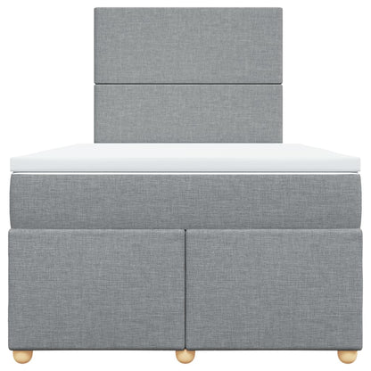 Boxspringbett mit Matratze Hellgrau 120x190 cm Stoff