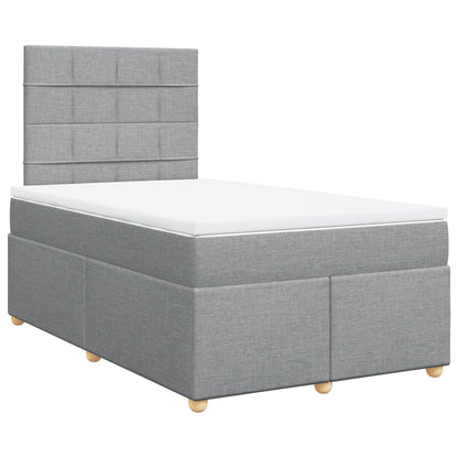 Boxspringbett mit Matratze Hellgrau 120x190 cm Stoff