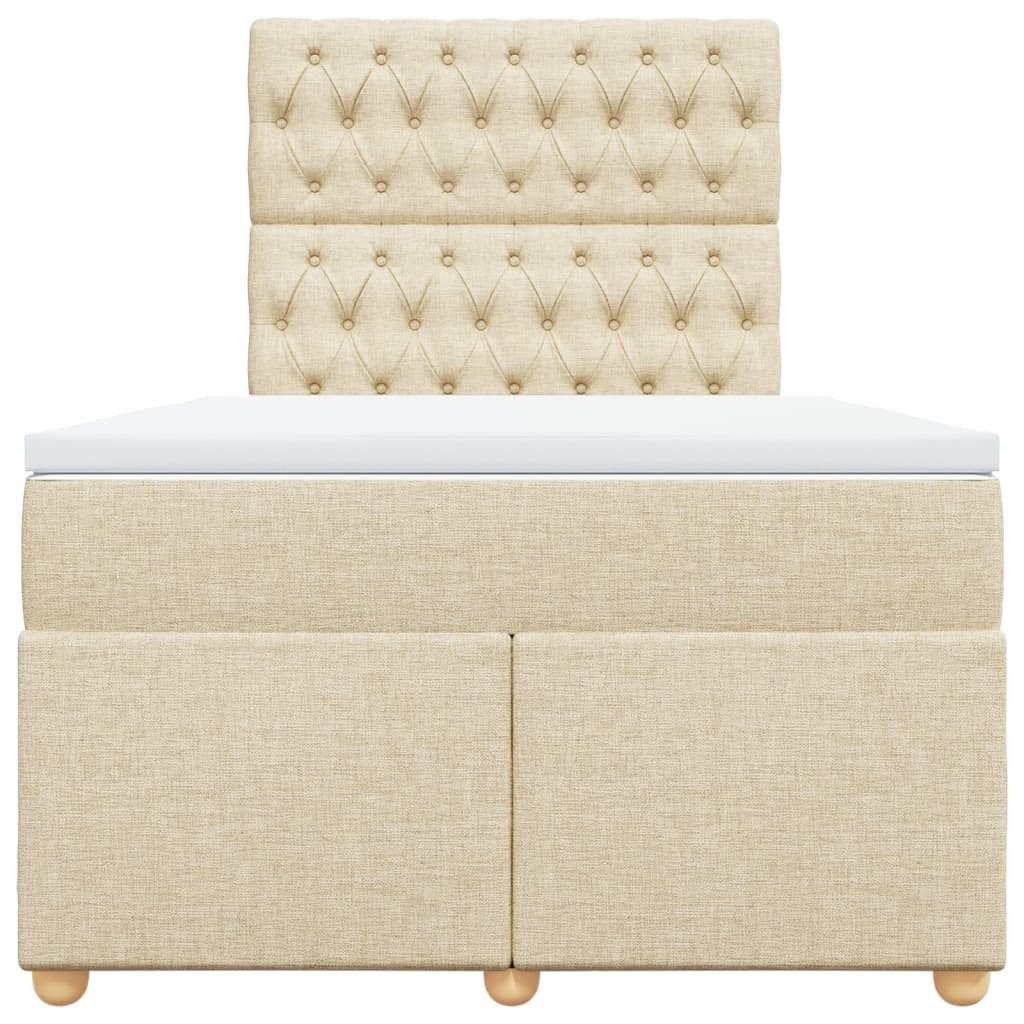 Boxspringbett mit Matratze Creme 120x190 cm Stoff