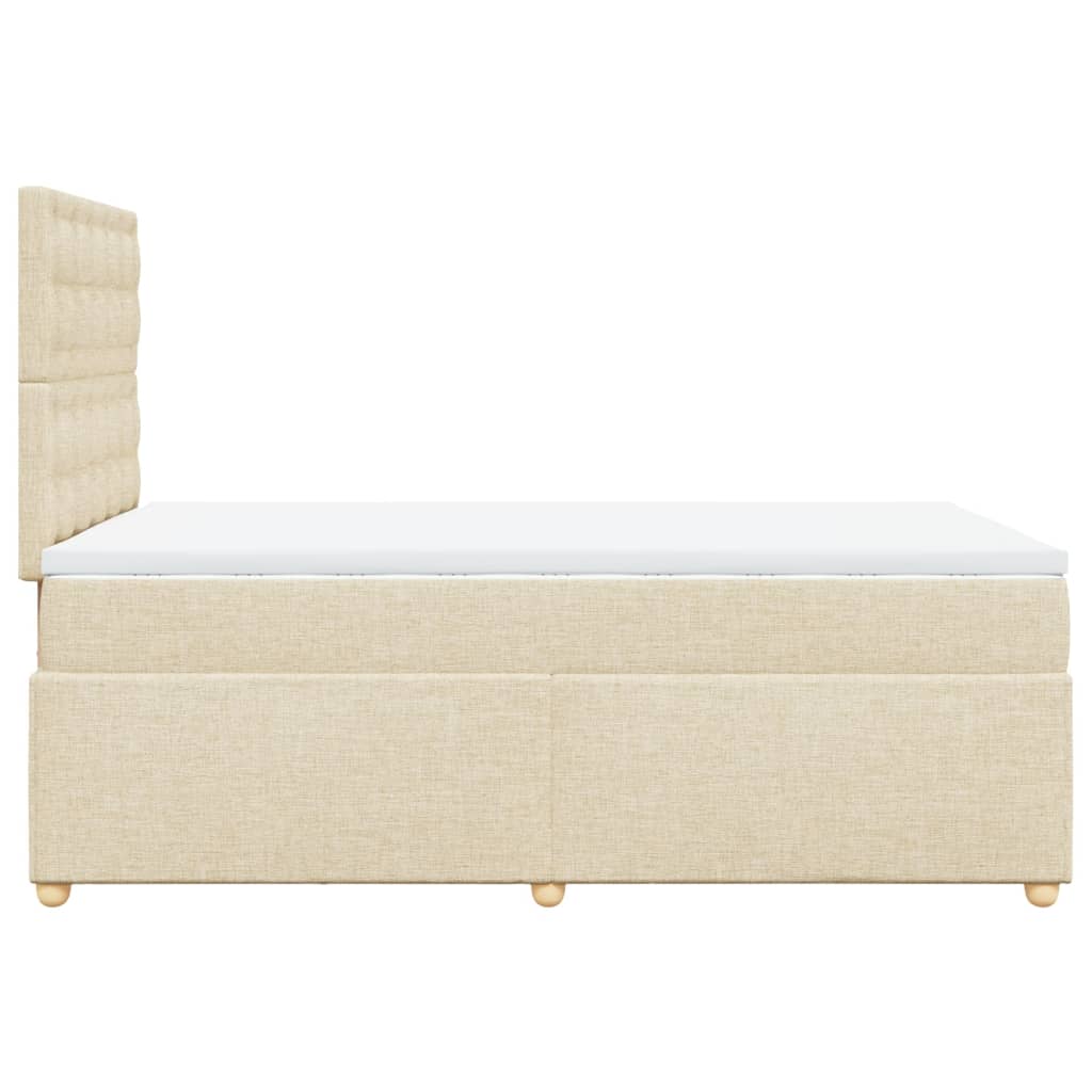 Boxspringbett mit Matratze Creme 120x190 cm Stoff