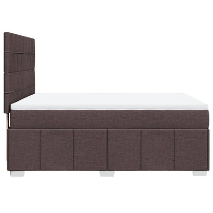 Boxspringbett mit Matratze Dunkelbraun 160x200 cm Stoff
