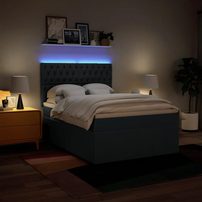 Boxspringbett mit Matratze Blau 160x200 cm Stoff