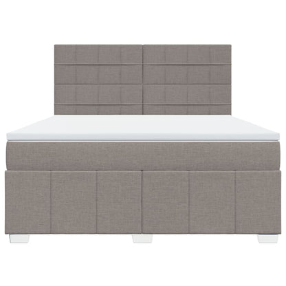 Boxspringbett mit Matratze Taupe 180x200 cm Stoff