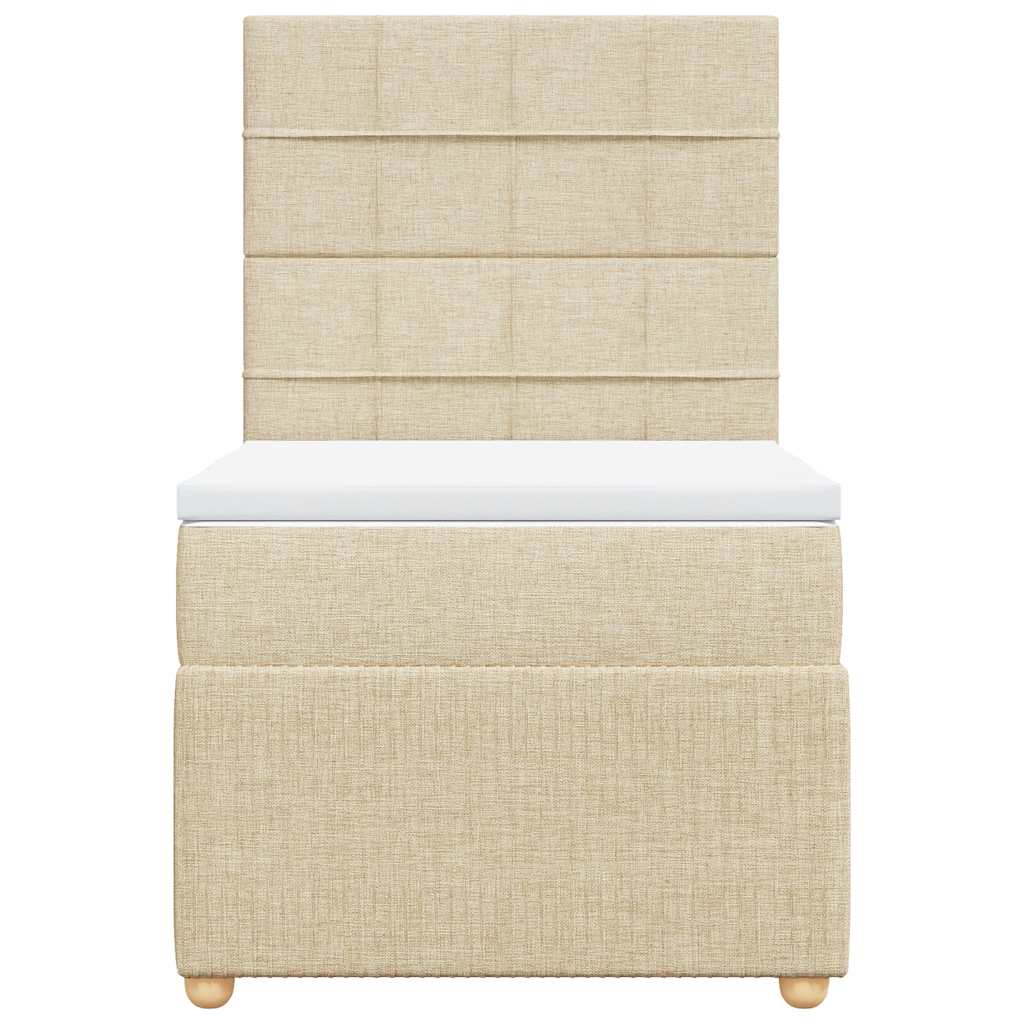 Boxspringbett mit Matratze Creme 80x200 cm Stoff