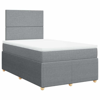 Boxspringbett mit Matratze Hellgrau 120x190 cm Stoff