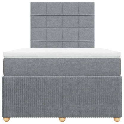 Boxspringbett mit Matratze Hellgrau 120x190 cm Stoff