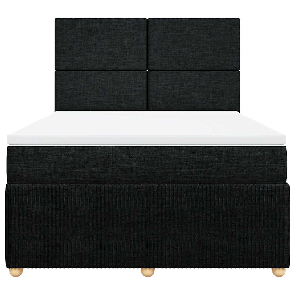Boxspringbett mit Matratze Schwarz 140x190 cm Stoff