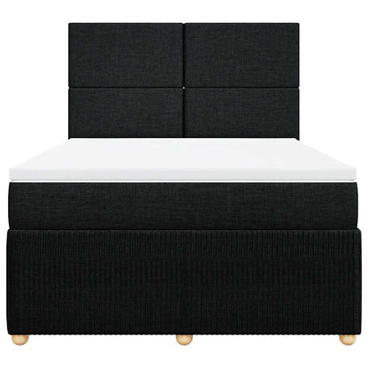 Boxspringbett mit Matratze Schwarz 140x190 cm Stoff