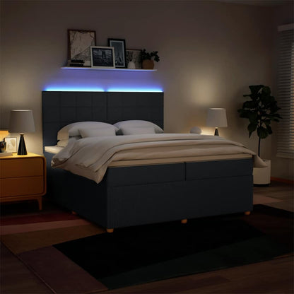 Boxspringbett mit Matratze Blau 200x200 cm Stoff