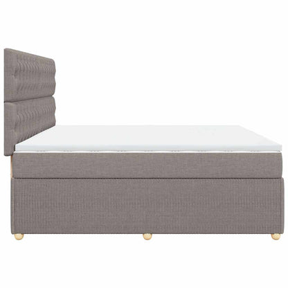 Boxspringbett mit Matratze Taupe 200x200 cm Stoff