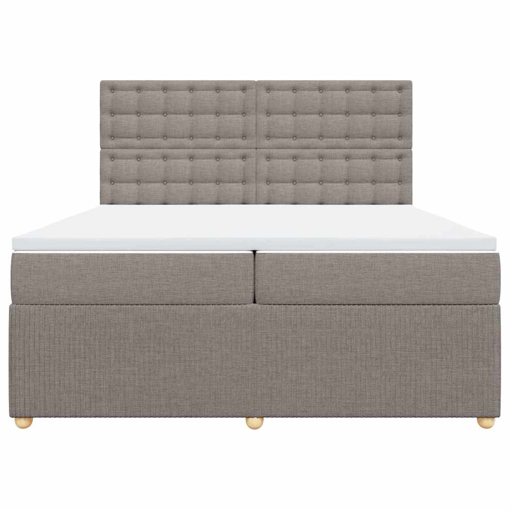 Boxspringbett mit Matratze Taupe 200x200 cm Stoff