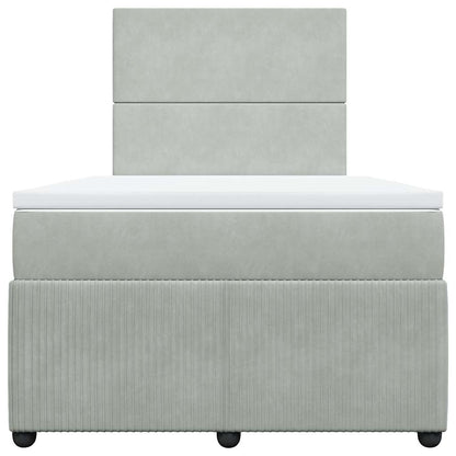 Boxspringbett mit Matratze Hellgrau 120x190 cm Samt