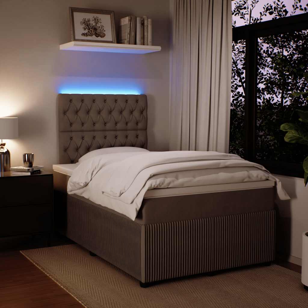 Boxspringbett mit Matratze Hellgrau 120x190 cm Samt