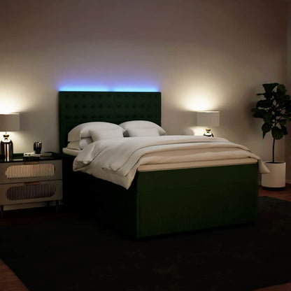 Boxspringbett mit Matratze Dunkelgrün 140x200 cm Samt