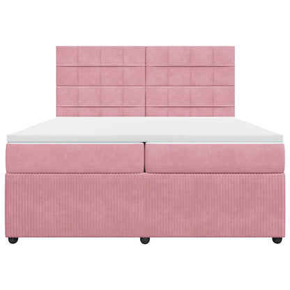 Boxspringbett mit Matratze Rosa 200x200 cm Samt