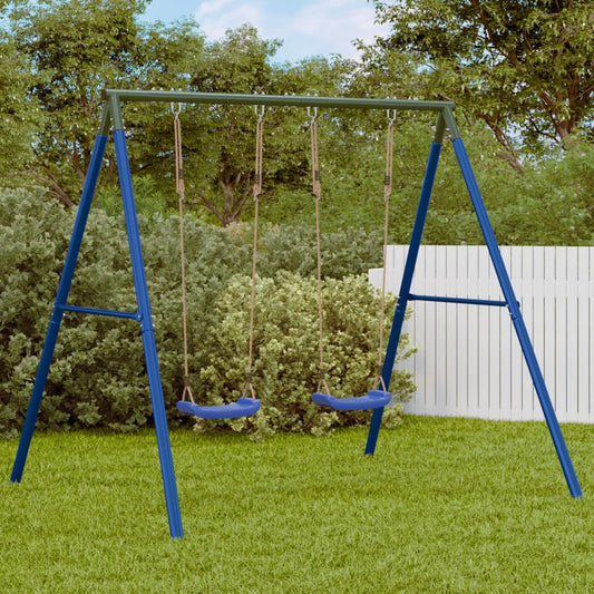 Schaukelgestell mit 4 Haken Blau Stahl