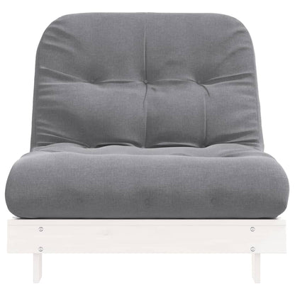 Futon Schlafsofa mit Matratze Weiß 80x206x11 Massivholz Kiefer