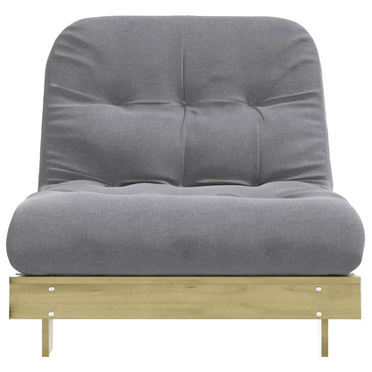 Futon Schlafsofa mit Matratze 90x206x11 Kiefernholz Imprägniert