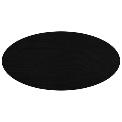 Tischplatte Dunkelbraun 80x40x2 cm Massivholz Eiche Oval