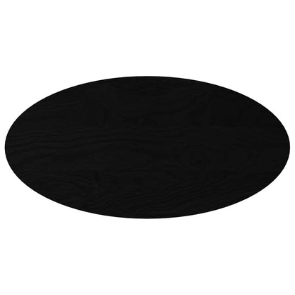 Tischplatte Dunkelbraun 100x50x2 cm Massivholz Eiche Oval