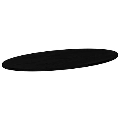 Tischplatte Dunkelbraun 100x50x2 cm Massivholz Eiche Oval