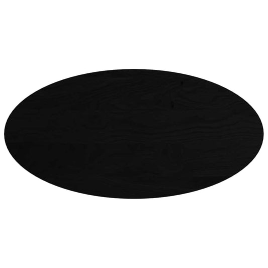 Tischplatte Dunkelbraun 120x60x2 cm Massivholz Eiche Oval