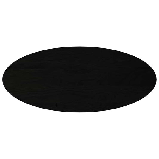 Tischplatte Dunkelbraun 140x60x2 cm Massivholz Eiche Oval