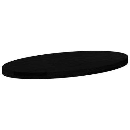Tischplatte Dunkelbraun 80x40x4 cm Massivholz Eiche Oval