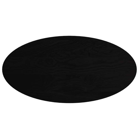 Tischplatte Dunkelbraun 120x60x4 cm Massivholz Eiche Oval