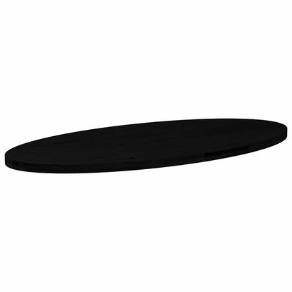 Tischplatte Dunkelbraun 140x60x4 cm Massivholz Eiche Oval