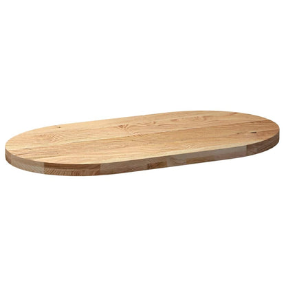 Tischplatte 100x50x4 cm Massivholz Eiche Oval
