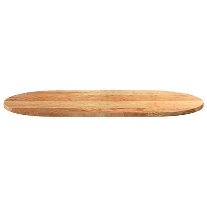 Tischplatte Hellbraun 100x50x2 cm Massivholz Eiche Oval